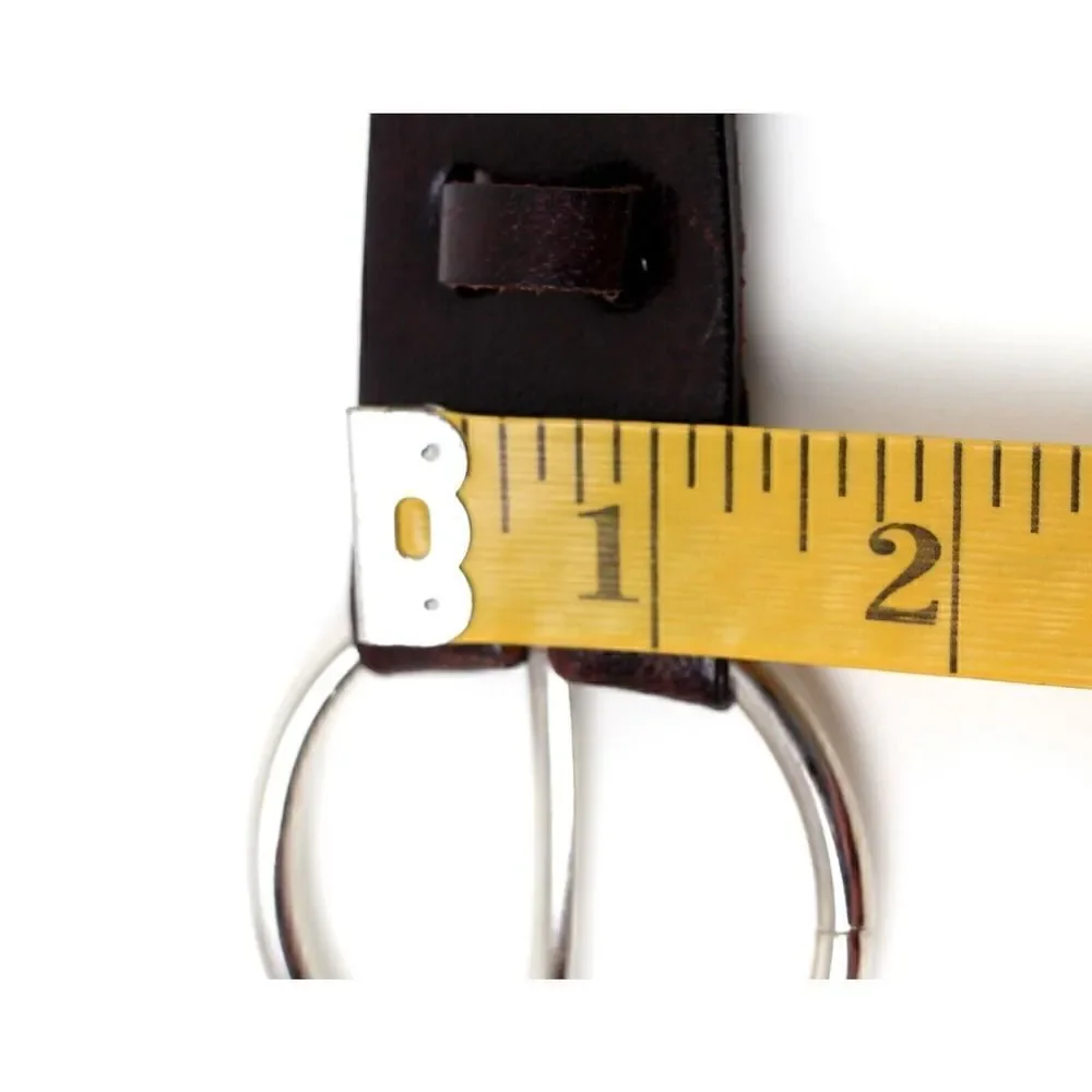 SKINNY STUDS WOVEN BROWN REAL LEATHER 5/8